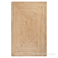 Tapis de plancher de jute de jute de jute tressé en fibre naturelle à la main